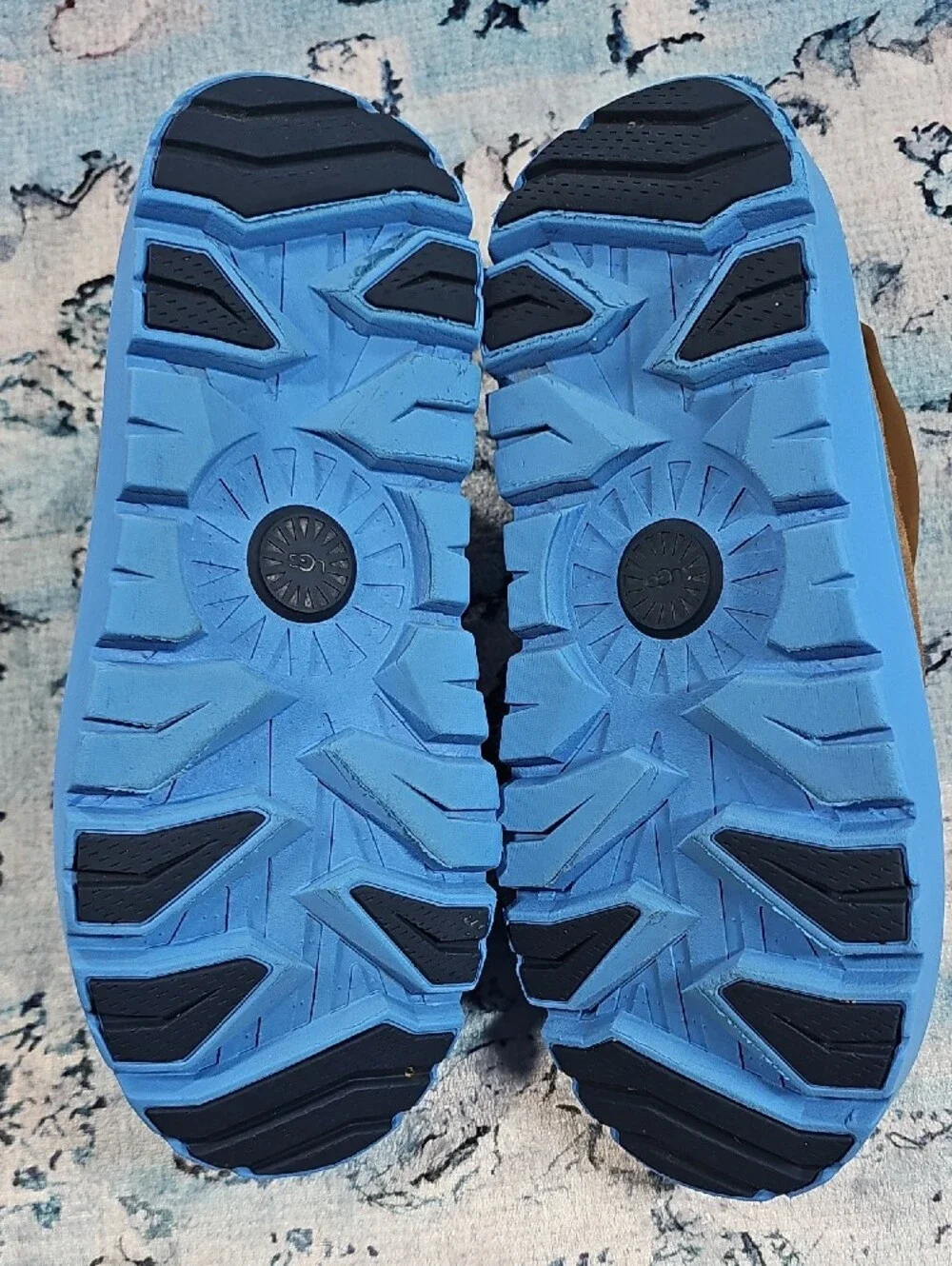 UGG Tasman Weather Hybrid Chestnut Canary Blue Suede Slippers 1144096 Mens 9